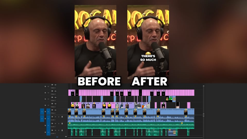 A raw clip and the edited version side by side